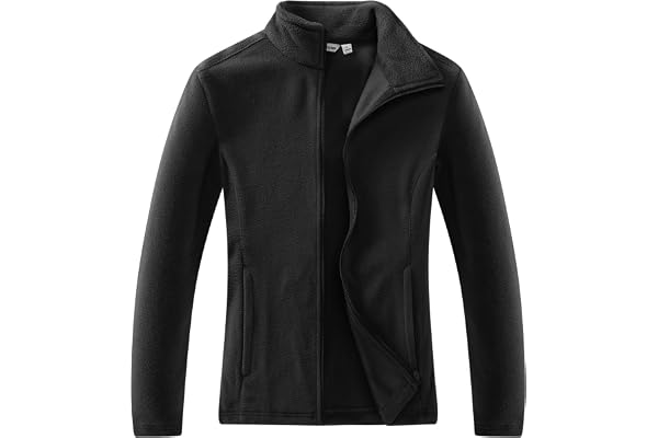 Outdoor Ventures Women's Lightweight Warm Zip Up Long-Sleeve Soft Polar Fleece Jacket for Fall Winter