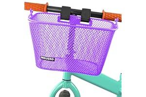 Mkuero Kids Bike Basket - Front Bicycle Basket for Children, Metal, Cute Decorative Accessory for Kids Bikes & Scooters
