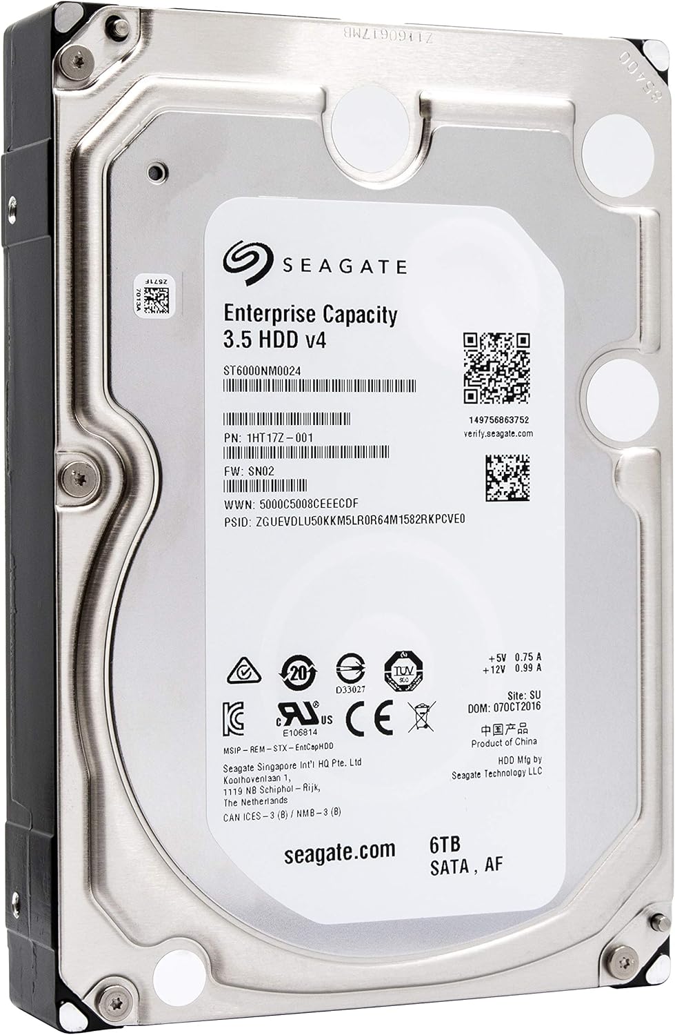 Seagate Enterprise Capacity 3.5 HDD 6TB 7200 RPM 512e SATA 6Gb/s 128MBCache 3.5