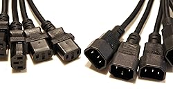 10 Pack of 2 Foot IEC 320 NEMA C13 C14 10A 18AWG AC