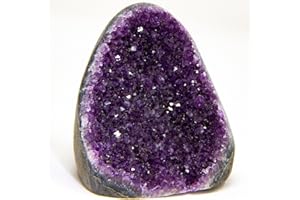 Extreme Rocks & Fossils Amethyst Cluster - 1.5 to 2 lb. Cluster with Polished Edges. Powerful, Deep Purple Crystals. Geode from Uruguay