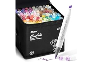 Ohuhu Marqueurs à alcool à pointe pinceau – Lot de 104 marqueurs artistiques pour artistes de la série Honolulu – Marqueurs d