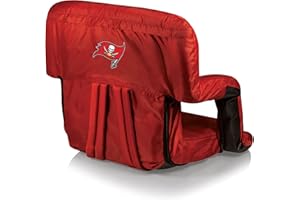 PICNIC TIME NFL Atlanta Falcons Ventura Reclining Stadium Seat with Back Support, Bleacher Seat, Beach Floor Chair