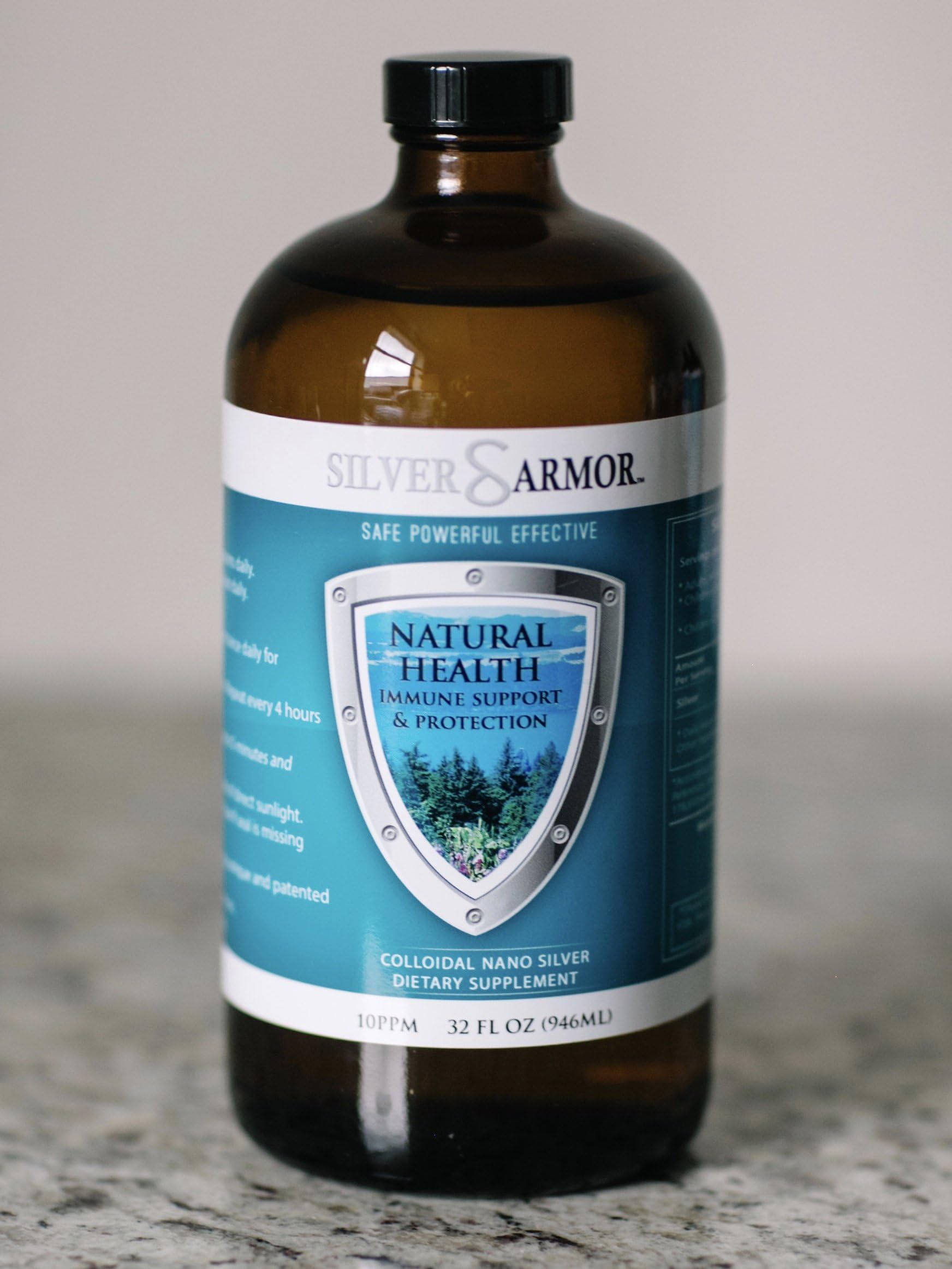 32 oz. Silver Armor, Colloidal Nano Silver Immune Support & Protection 10 PPM
