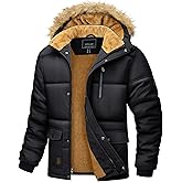 MAGCOMSEN Men's Winter Jacket Fleece Lined Water Repellent Windproof Warm Parka Winter Coat with Hood