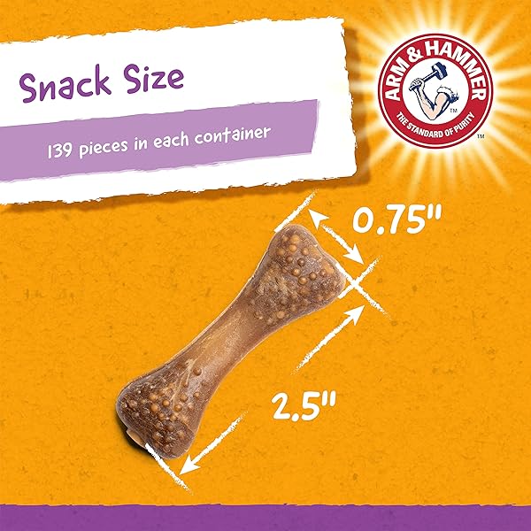 ARM & HAMMER FOR PETS NUBBIES DENTAL TREATS VALUE SIZE – BAKING SODA & CALCIUM DOG DENTAL CHEWS, HELPS SCRUB PLAQUE & TARTAR WHILE CHEWING, CHICKEN FLAVOR, 139 COUNT, 52.8 OZ