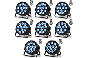 Rechargeable Par Lights RGBW 4-in-1 LED Uplights Battery Powered Stage Lights, HOLDLAMP DJ Lights Sound Activated with Remote & DMX Control for Festival Party Event Wedding Bar (8 Packs)