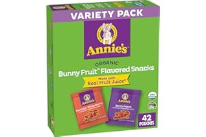 ANNIE'S HOMEGROWN Annie's Organic Bunny Fruit Flavored Snacks, Summer Strawberry and Berry Patch Variety Pack, 42 Ct, 29.4 oz