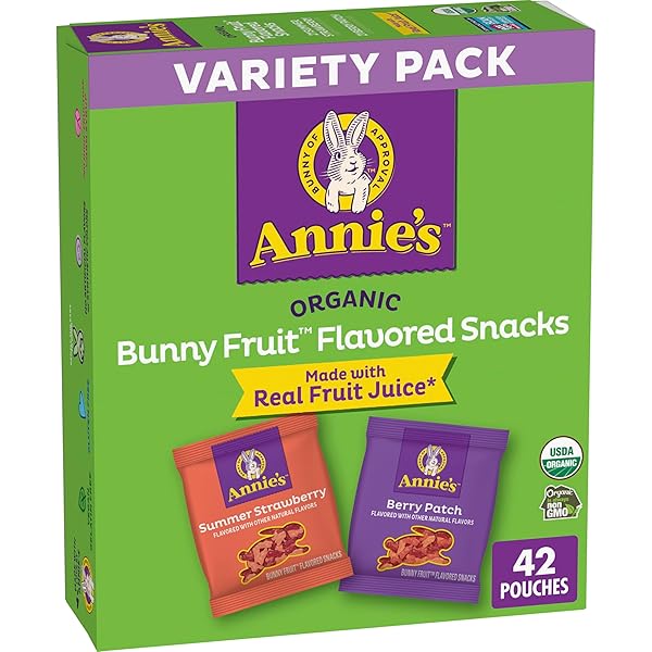 ANNIE’S ORGANIC BUNNY FRUIT FLAVORED SNACKS, SUMMER STRAWBERRY AND BERRY PATCH VARIETY PACK, 42 CT, 29.4 OZ