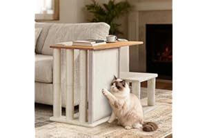 Veehoo Cat Couch Protector from Cat Claws, Couch Side Table with Durable Sisal Scratching Posts and Scratch Pad, Cat Scratcher with Sofa End Table, Right