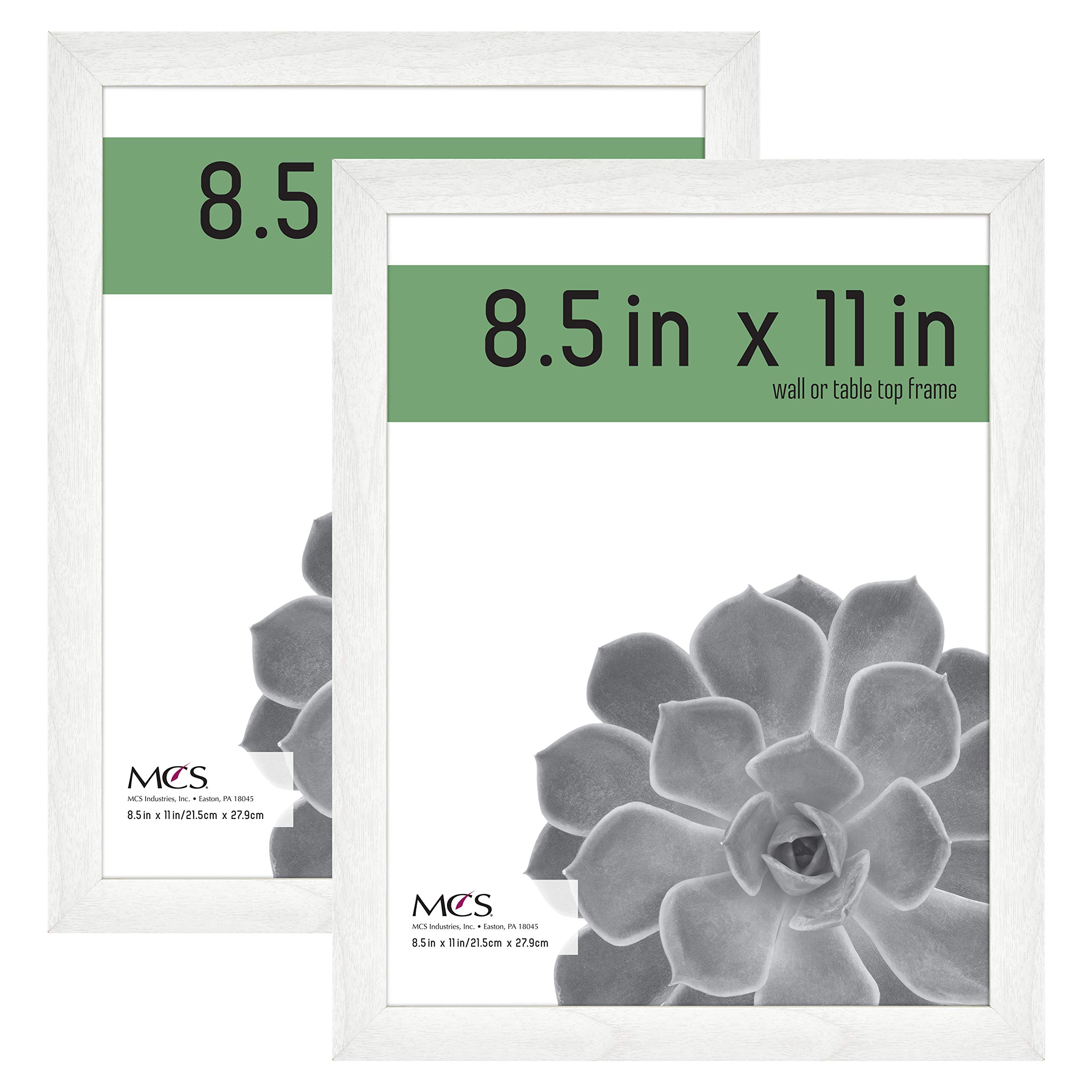 MCS Industries 8.5x11 Inch Gallery 2-Pack, White Woodgrain Essential Frame, 8.5x11, 2 Count
