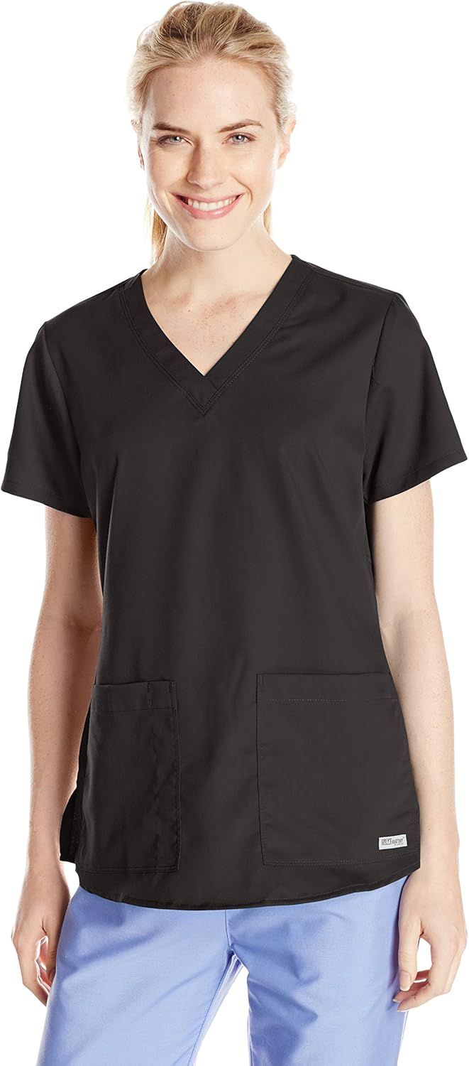 Barco Grey's Anatomy Women's 71166 Two Pocket V-Neck Scrub Top With Shirring Back: Clothing