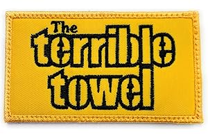 ALMOST SGT Steelers The Terrible Towel Embroidered Patch - Funny Tactical Military Morale Embroidered Patch Hook Fastener Backing(Yellow)