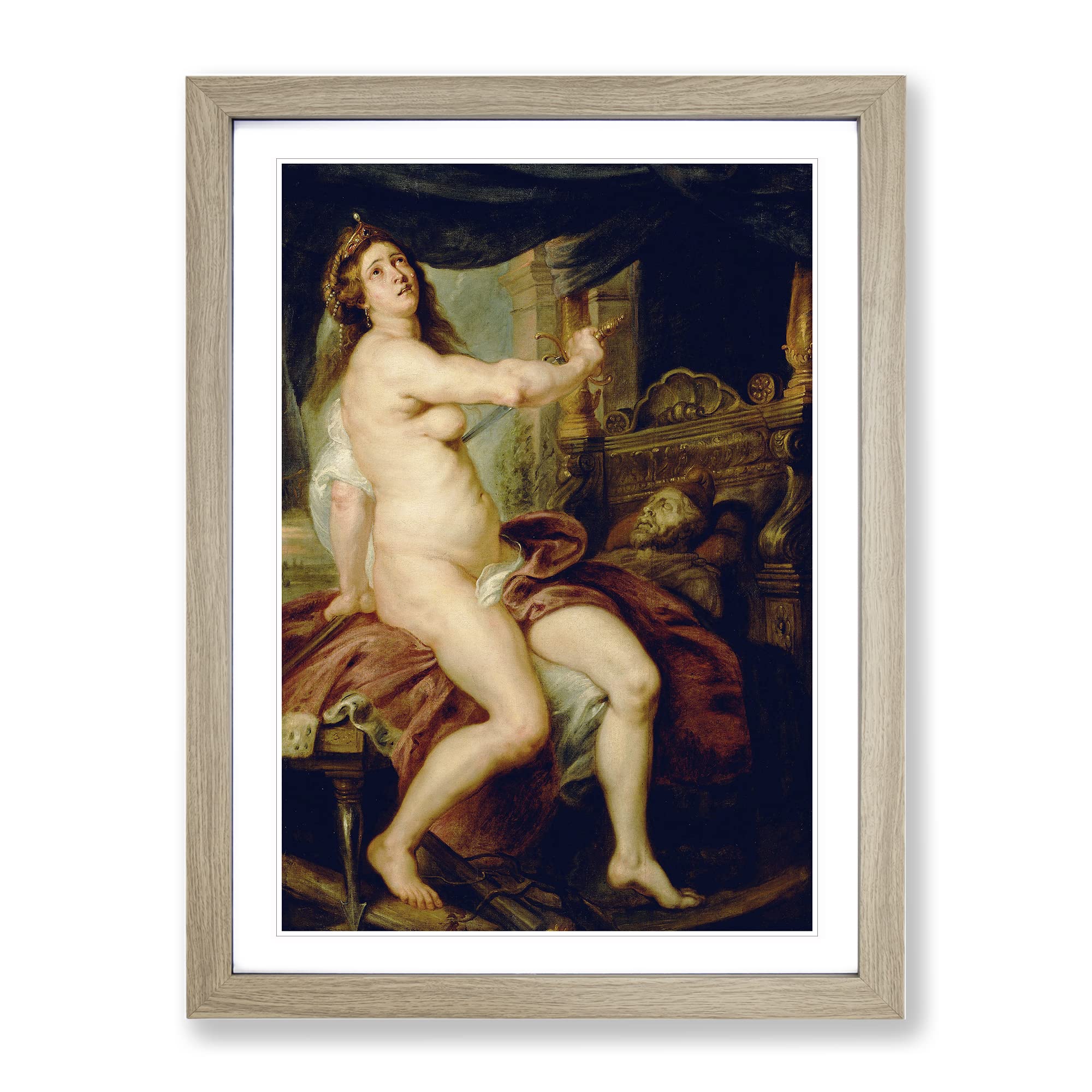 Sacrificing Dido By Peter Paul Rubens Classic Painting Framed Wall Art Print, Ready to Hang Picture for Living Room Bedroom Home Office Décor, Oak A3 (34 x 46 cm)