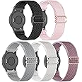5 Pack Stretchy Nylon Watch Bands Compatible with Garmin Venu 3S/2S/Forerunner 265S,18mm Loop Elastic Fabric Adjustable Sport Strap for Garmin Vivoactive 4S/Forerunner 255S/255S Music Women Men