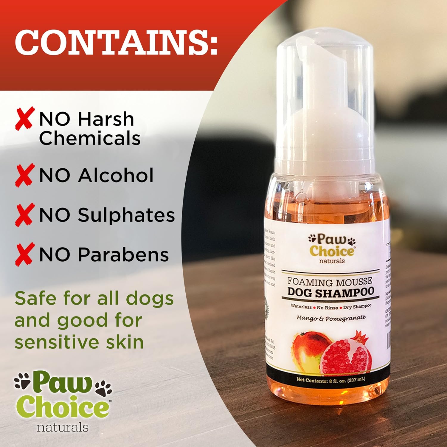 paw choice foaming mousse dog shampoo