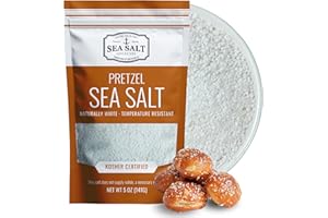 SEA SALT SUPERSTORE Pretzel Coarse Sea Salt for Soft Pretzels, Heat Resistant Bagel and Soft Pretzel Salt, All Natural for Baking, 5 oz Bag