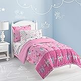 Dream Factory Magical Princess Ultra Soft Microfiber Girls Comforter Set, Pink, Twin