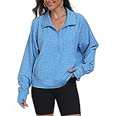 Kimmery Womens Half Zip Fleece Sweatshirt for Women Pullover Sweatshirts with Kangaroo Pocket Athletic Daily Outfits