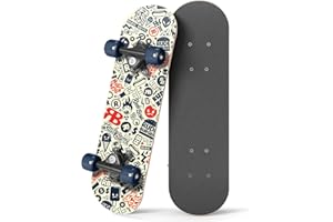 Rude Boyz 17" Micro Complete Skateboard | Maple Wood | ABEC 7 Bearings | Double Kick Concave Deck | Kids Skateboard, Ideal Toddler Cruiser Skateboard Ages 2-5