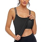 Hibelle Women's Workout Yoga Racerback Tank Tops with Built in Shelf Bra