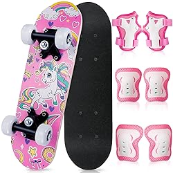 Honoson 7 Pcs Skateboard for Toddlers Beginners