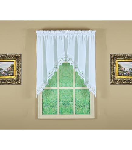 thumbnail image 2 of Today's Curtain Ribbon Eyelet Tier - White 60" W X 24" L Embroidered Window Panel 2 of 13