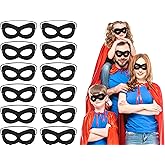 Meanplan 12 Pcs Black Felt Eye Masks, Robber Dress up Eye Masks, Black Elastic Eye Mask for Party Cosplay Accessory