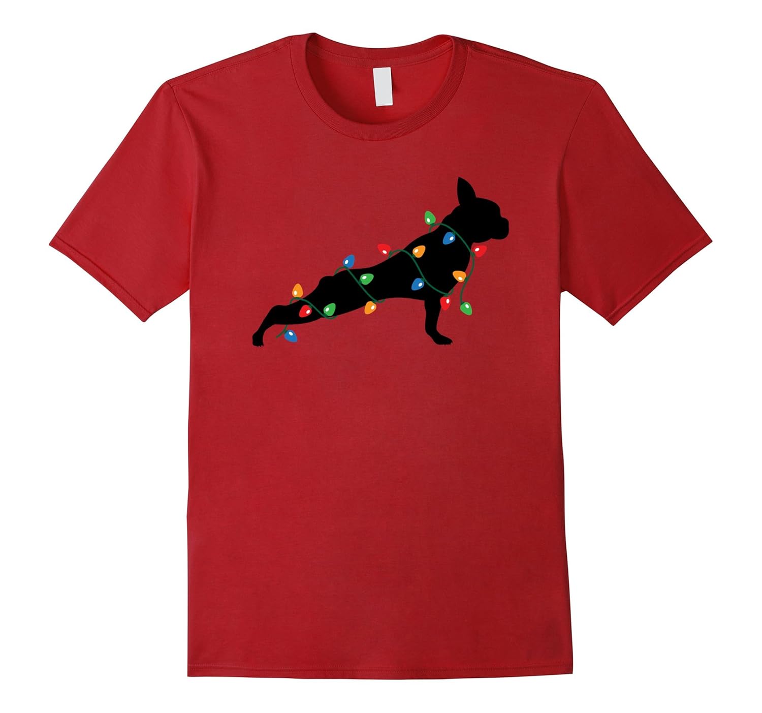 Merry Christmas Lights Boston Terrier Dog Lover Shirt-Rose