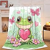 Frog Gifts Warm Cozy Cute Throw Blanket Soft Lightweight Fleece Plush Fuzzy Blanket for Girls Women Kids Adults Bed Decor 40"X50"