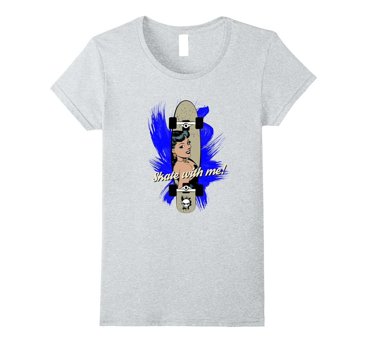 skateboard longboard 50th girl skate with me fun Tshirt