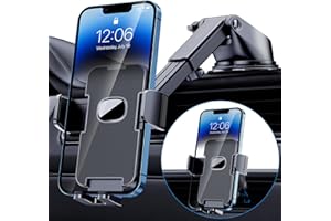 GUWEZ Phone Holder Car Mount for iPhone [Powerful Suction] Phone Mount for Car Dashboard Windshield Air Vent Universal Accessories [Thick Cases Friendly] Automobile Phone Holder Fit iPhone Smartphone