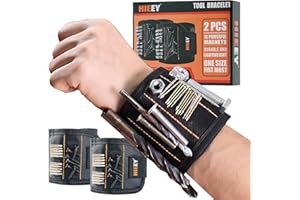 HIEEY 2 Pieces Magnetic Wristband for Holding Screws, Gifts for Men, Tool Belt Magnetic Wristband for Holding Screws, Cool Gadgets Christmas Gifts for Him Men Women Husband