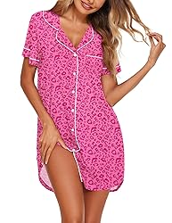 Ekouaer Nightgowns for Women Button Down Sleepshirt