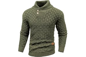 Arcciit Mens Crewneck Long Sleeve Textured Ribbed Edge Pullover Sweaters Knitted Sweater Tops