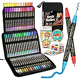 Betem Acrylic Paint Markers Pens, Dual Tip 72 Colors Premium Paint Pens Acrylic Markers for Wood, Fabric, Canvas, Stone, Rock Painting, Glass, Ceramic Surfaces, DIY Crafts Making Art Supplies with Bag