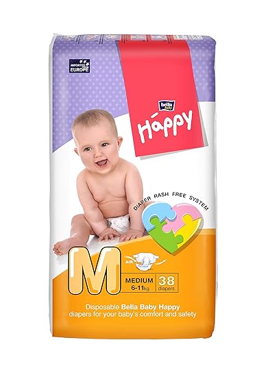 Bella Baby Happy Medium Diapers (38 Pieces)