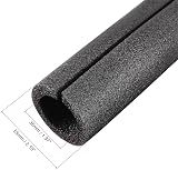 sourcing map Foam Pipe Insulation 4 Pack 1.64 Ft L 1.37in ID 2.15in OD Black view 2