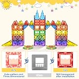 Coodoo 60 PCS Magnetic Tiles STEM Battery Free Building Toys Kids 3+ view 3