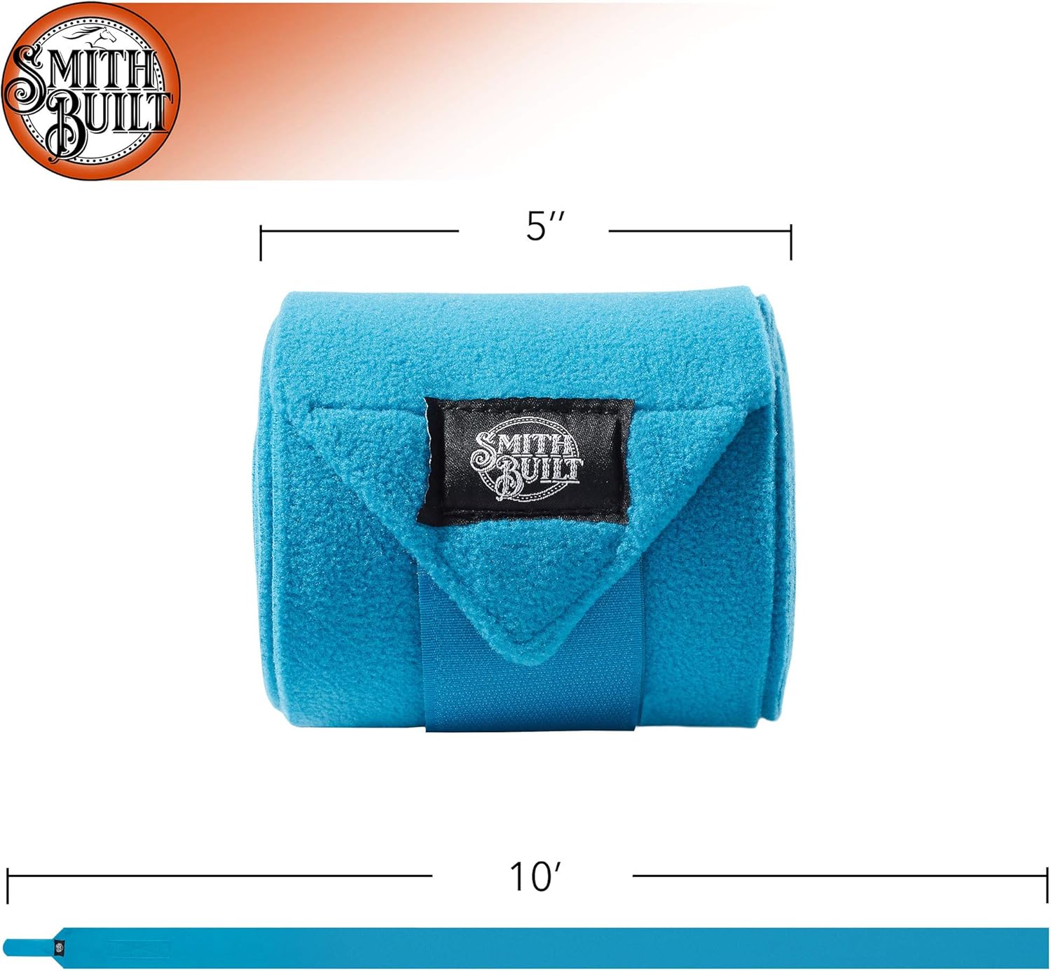 SmithBuilt Equine Fleece Polo Wraps, Turquoise - (Set of 4) Horse Leg Bandages : Pet Supplies