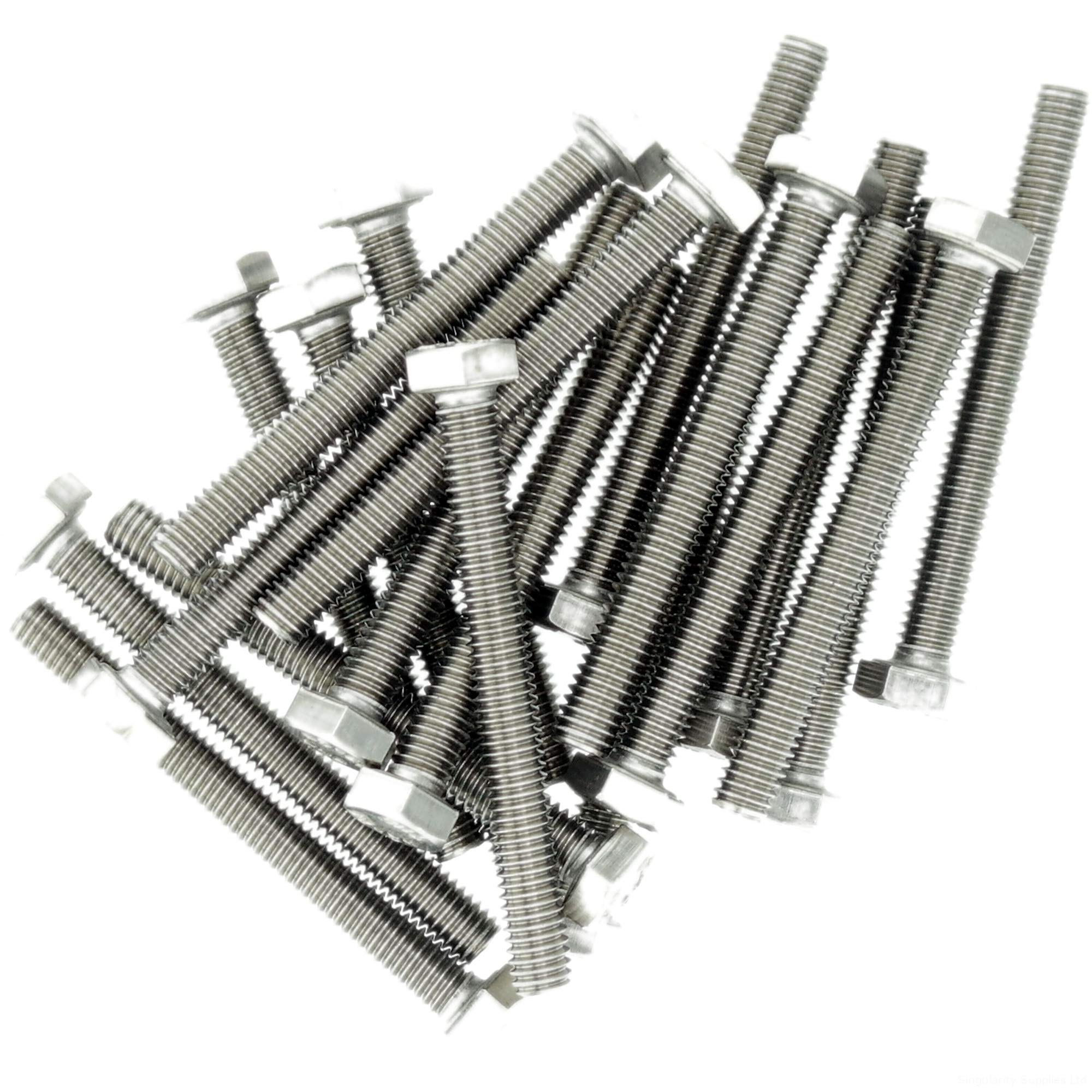 M6 (6mm x 8mm) Hex Bolt (Fully Threaded Setscrew) - Stainless Steel (A2) (Pack of 20)