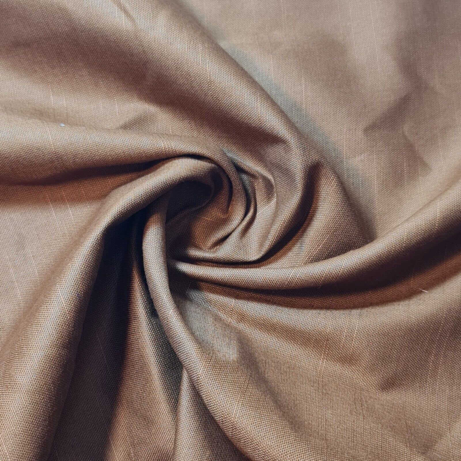 100% Cotton Rich Linen Poplin Dress Craft Fabric Material 58'' - 150 cm Wide Sold As 1 Meter Pre - Cut Lengths (Available in 13 Colours) (Dark Mustard) (IN10)