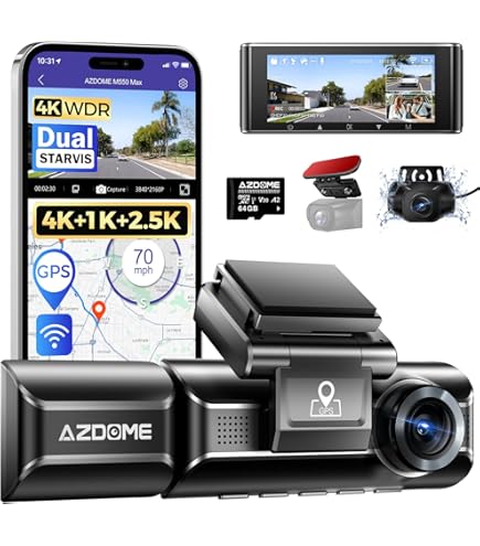 Amazon.com: AZDOME M550 Max 3 Channel Dash Cam with 3-Lead Type-C