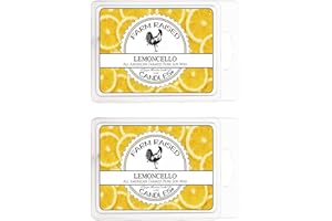 Lemon Wax Melts (6oz Total) - Citrus Fresh Lemon Scent - 100% USA Made by Farm Raised Candles - Natural American Farmed Soy, Pet-Friendly