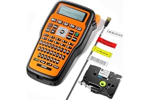 VolenGo Label Maker Machine with-Tape, Heat Shrink Label Maker Waterproof-Labels, Wire Cable label Maker, E1000 Labeler Machine with-Tape 12mm Laminated Handheld Labeling Machine for Industrial Office