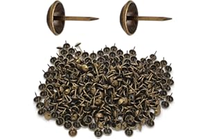 Jiozermi 300 Pcs Bronze Upholstery Tacks, 7/16'' Round Head Diameter Upholstery Nails Furniture Nails Sofa Decorative Nail Push Pins for Furniture and DIY Decorative