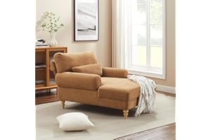 Condemo Modern Chaise Lounge Chair with Adjustable Backrest, Upholstered Indoor Leisure Sofa Recliner, Chair Sleeper for Bedroom, Living Room, Study Room, Office, Light Curry