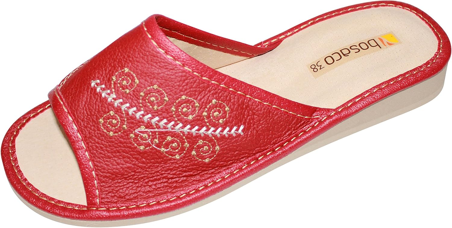 Bosaco Womens Leather Slippers W065 Amazon.co.uk Shoes & Bags