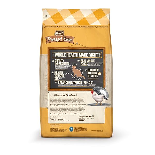 MERRICK PURRFECT BISTRO GRAIN FREE NATURAL DRY CAT FOOD FOR ADULT CATS, REAL CHICKEN AND SWEET POTATO RECIPE – 4 LB. BAG