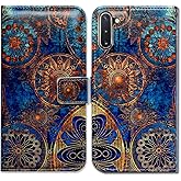 Bcov Case for Galaxy Note 10, Gorgeous Colours Circle Mandala Flip Leather Case Wallet Cover with Credit Card Slot ID Card Holder Kickstand for for Samsung Galaxy Note 10